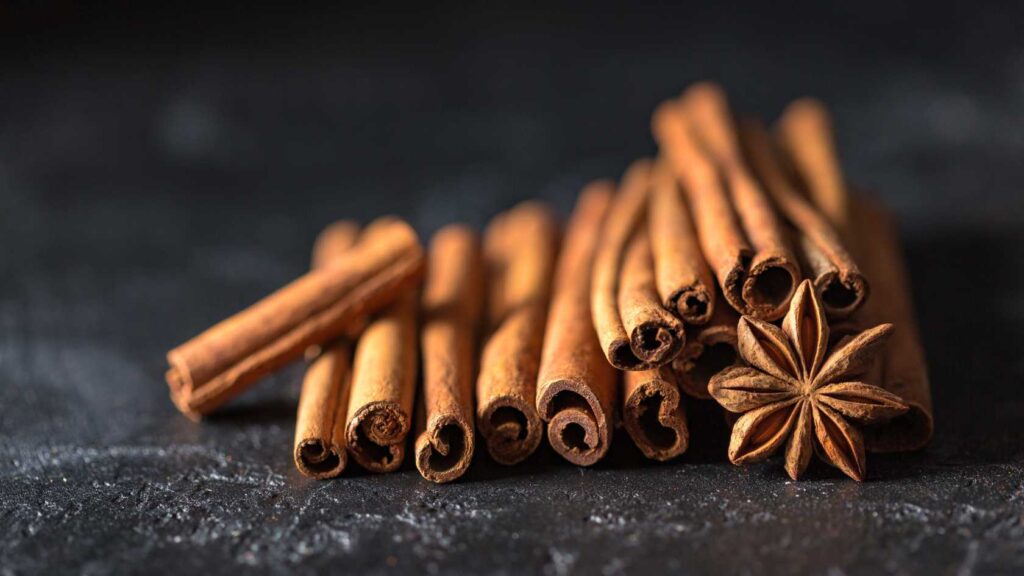 cinnamon sticks, anise