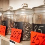 discount tags on different teas